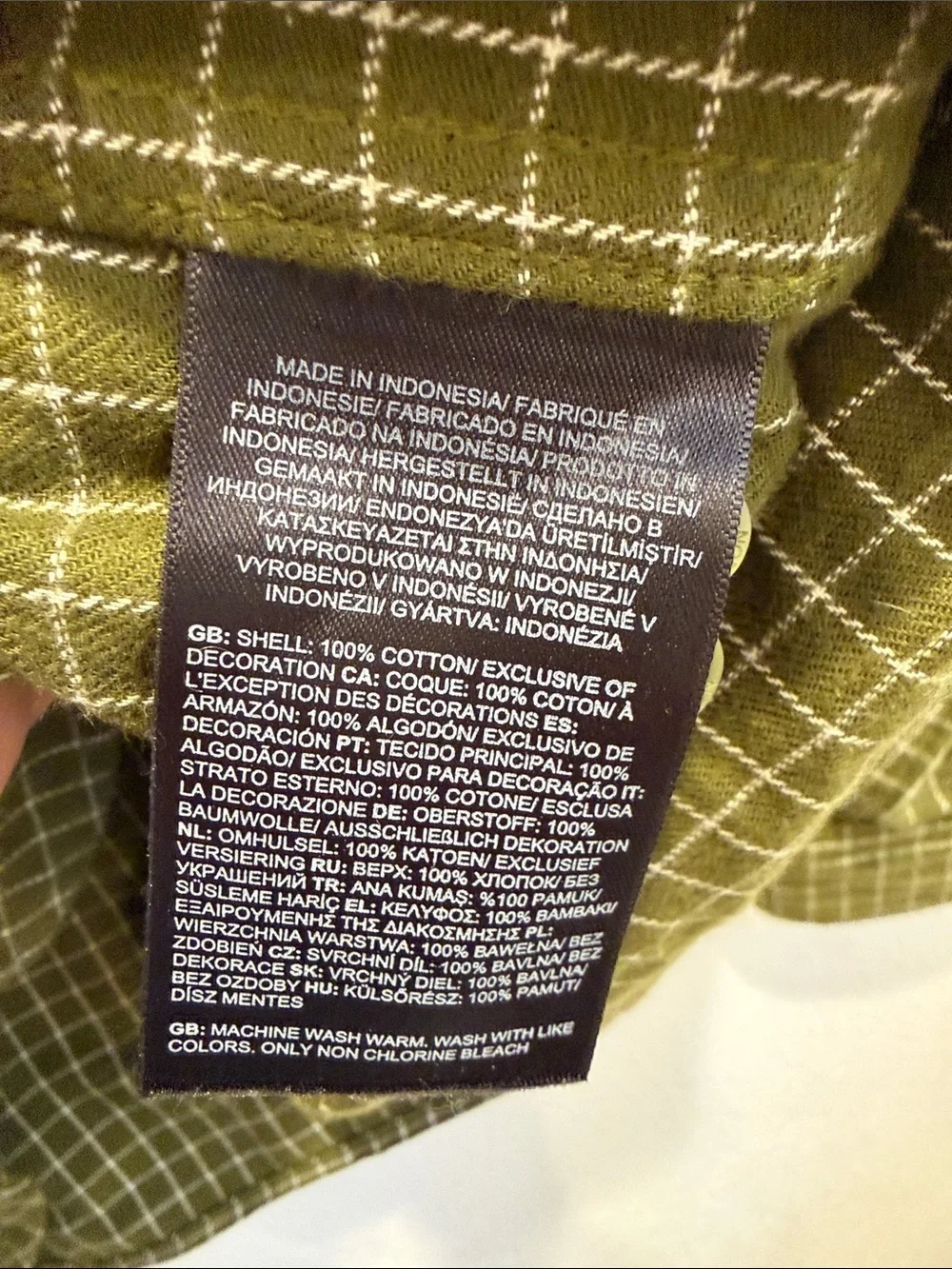 The North Face Olive Green Windowpane Plaid Button-Down Shirt